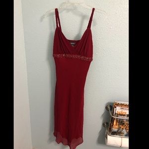 Red evening dress